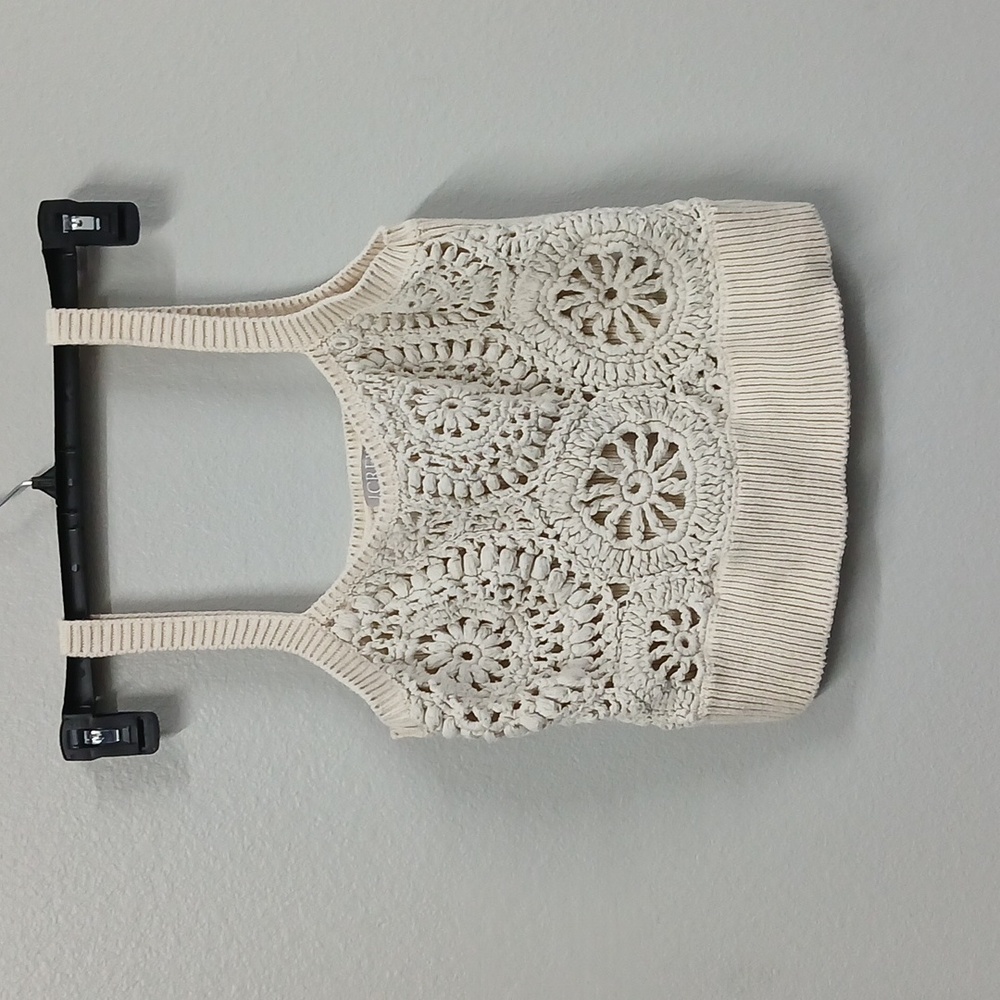 J Crew crochet crop tank top size small